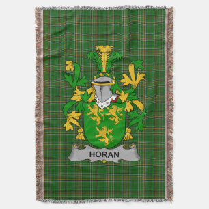 Irish Horan or O_Horan Coat of Arms Family Crest Throw Blanket