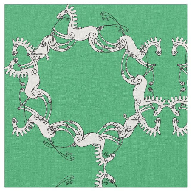 Irish horses knot design fabric (Close Up)