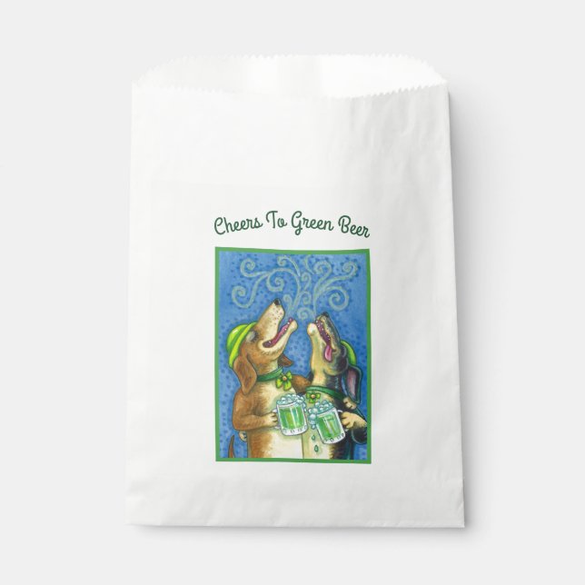 IRISH HOUND DOGS, ST. PATRICK'S DAY GREEN BEER FAVOUR BAG (Front)