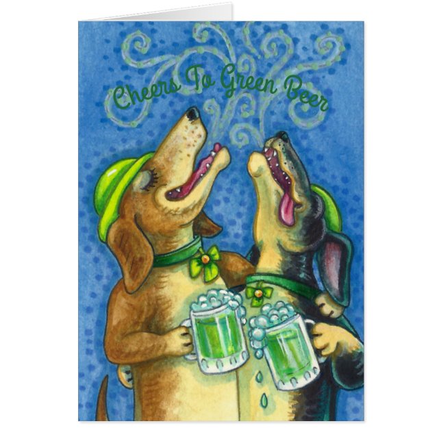 IRISH HOUNDS ST. PATRICK'S DAY DOG NOTE CARD Blank (Front)