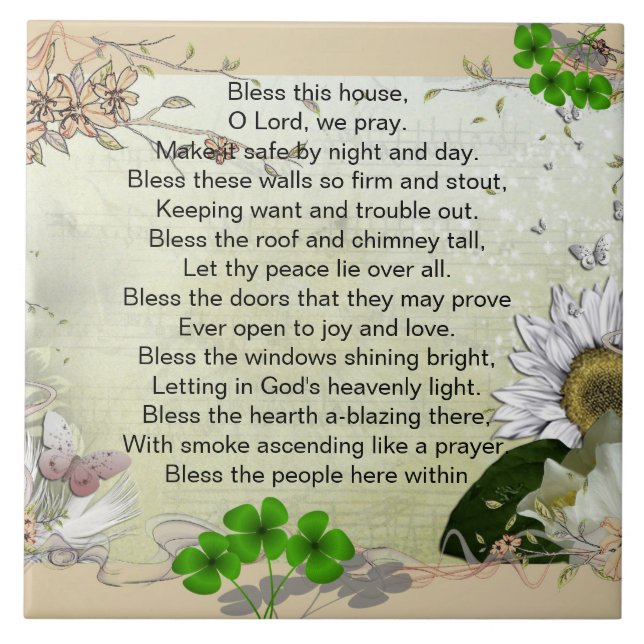 Irish House Blessing ceramic tile (Front)