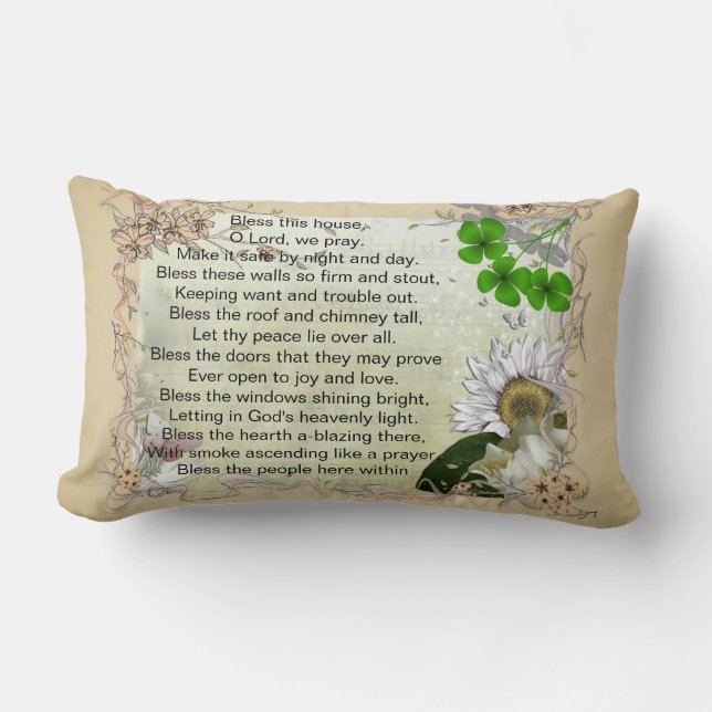Irish House Blessing lumbar pillow (Front)
