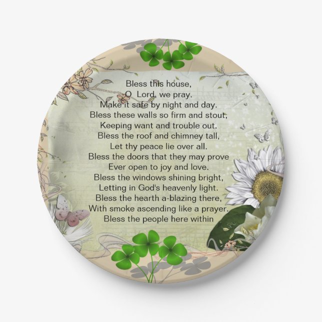 Irish House Blessing paper plate (Front)