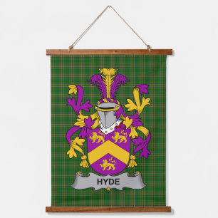 Irish Hyde Coat of Arms Family Crest Hanging Tapestry