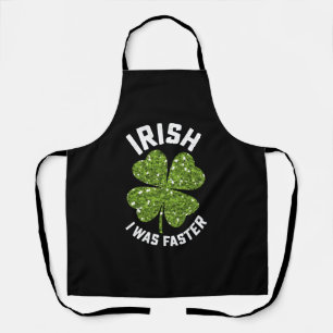 Irish I Was Faster Running Run St Patrick's Day Apron
