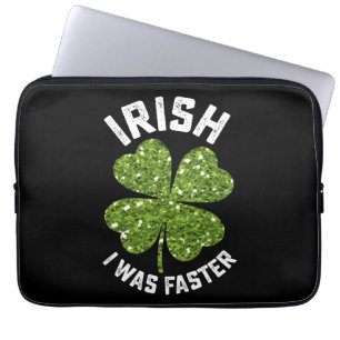 Irish I Was Faster Running Run St Patrick's Day Laptop Sleeve