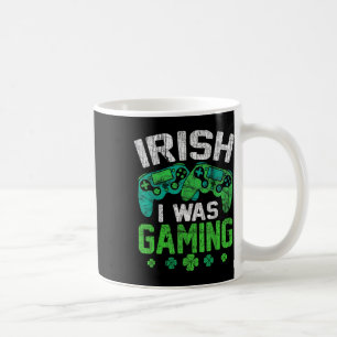 Irish I Was Gaming Funny Video Game Shamrock St Pa Coffee Mug