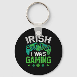 Irish I Was Gaming Funny Video Game Shamrock St Pa Key Ring