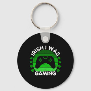 Irish I Was Gaming St Patricks Day Gaming For Boys Key Ring
