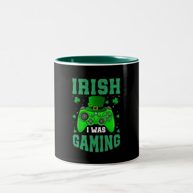 Irish I Was Gaming  Two-Tone Coffee Mug (Center)