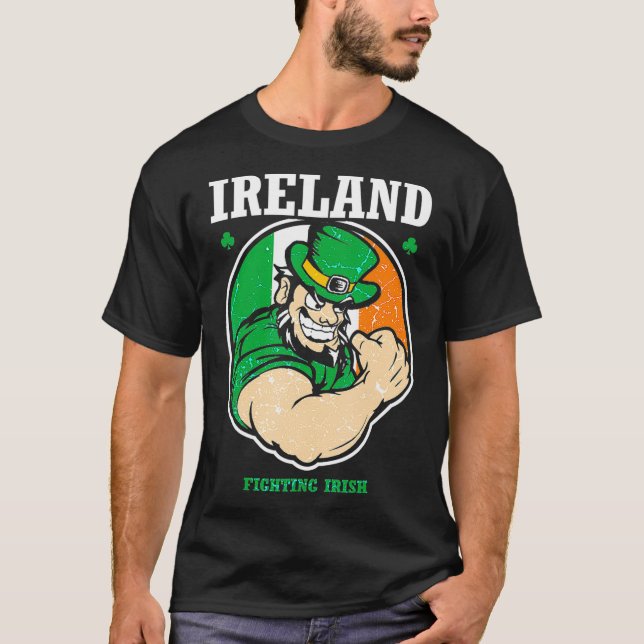 Irish Ireland Fighting Flag Saint Patricks Day T-Shirt (Front)