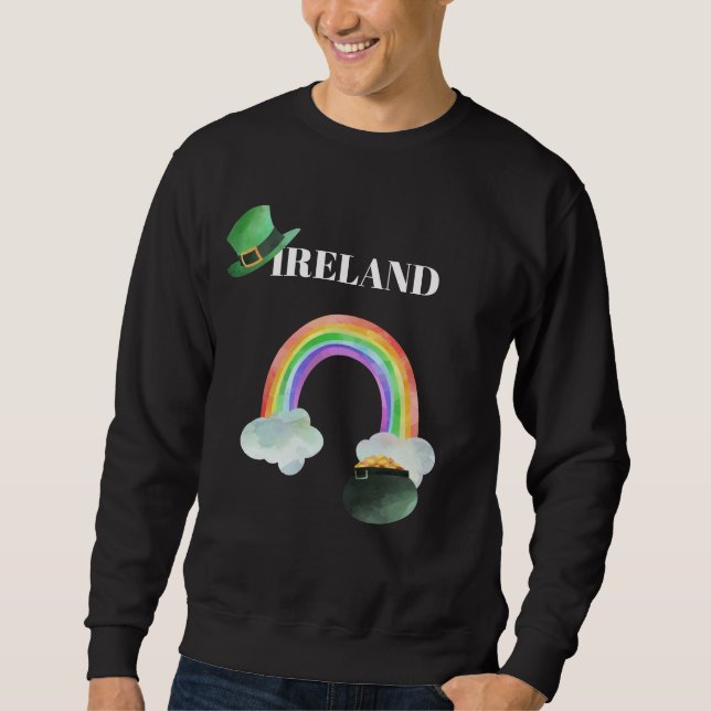 *~* IRISH IRELAND Rainbow Pot of Gold MAN T-Shirt Sweatshirt (Front)
