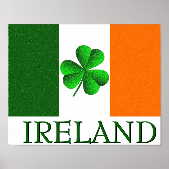 Irish Ireland Shamrock Flag Colours Poster (Front)
