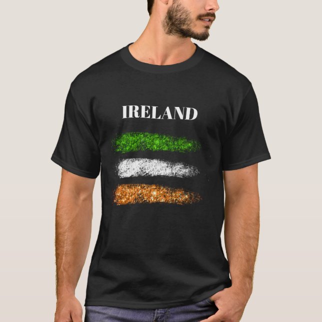 *~* IRISH IRELAND Simple Abstract Flag T-Shirt (Front)