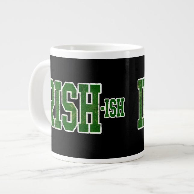 Irish-ish, Funny St. Patrick's Day Large Coffee Mug (Front Left)