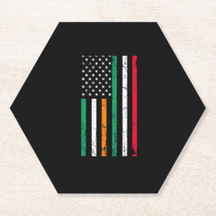 Irish Italian American Flag Ireland Italy ST PATRI Paper Coaster
