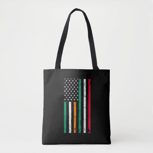 Irish Italian American Flag Ireland Italy ST PATRI Tote Bag (Front)