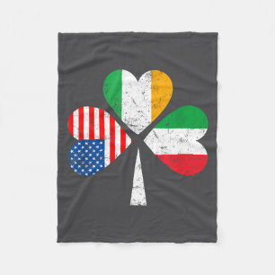 Irish Italian American Flag Ireland Italy Usa Patr Fleece Blanket