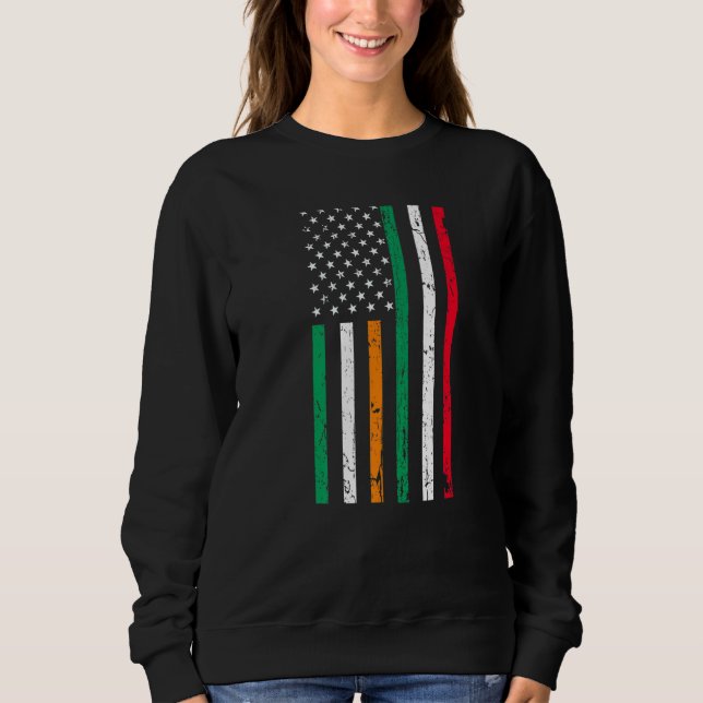 Irish Italian American Flag Ireland Italy USA Prid Sweatshirt (Front)