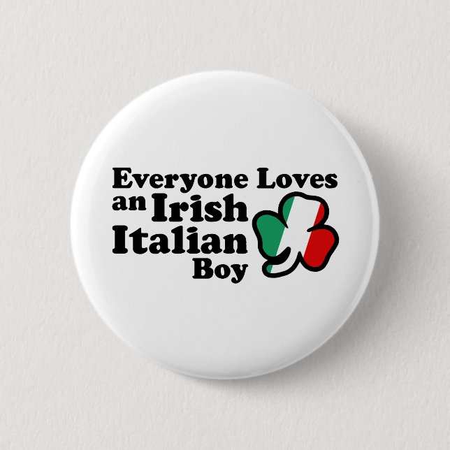 Irish Italian Boy 6 Cm Round Badge (Front)