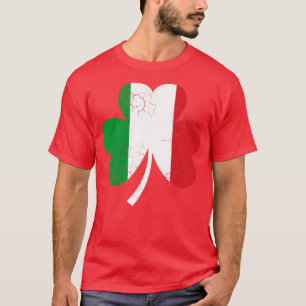 Irish Italian Flag Shamrock Heritage St Patricks D T-Shirt