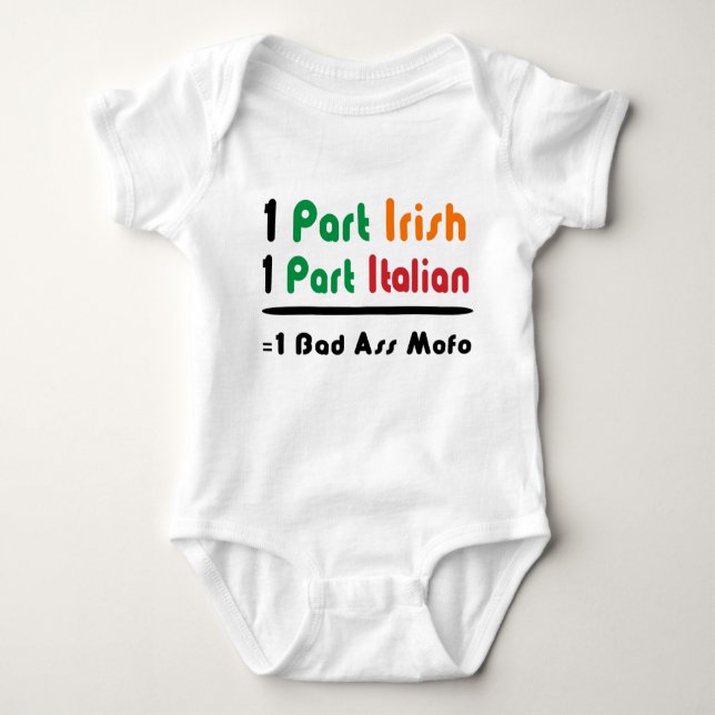 Irish Italian Funny Organic Baby Shirt (Front)