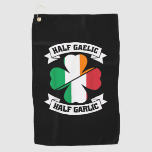Irish Italian Half Gaelic Half Garlic Saint Patric Golf Towel