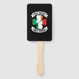 Irish Italian Half Gaelic Half Garlic Saint Patric Hand Fan
