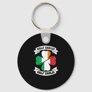 Irish Italian Half Gaelic Half Garlic Saint Patric Key Ring