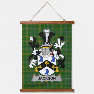 Irish Jackson Coat of Arms Family Crest Hanging Tapestry