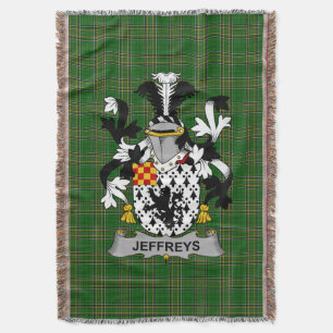 Irish Jeffreys Coat of Arms Family Crest Ireland Throw Blanket