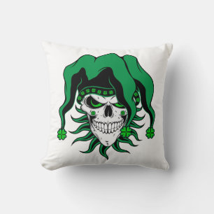 Irish Jester Skull Cushion