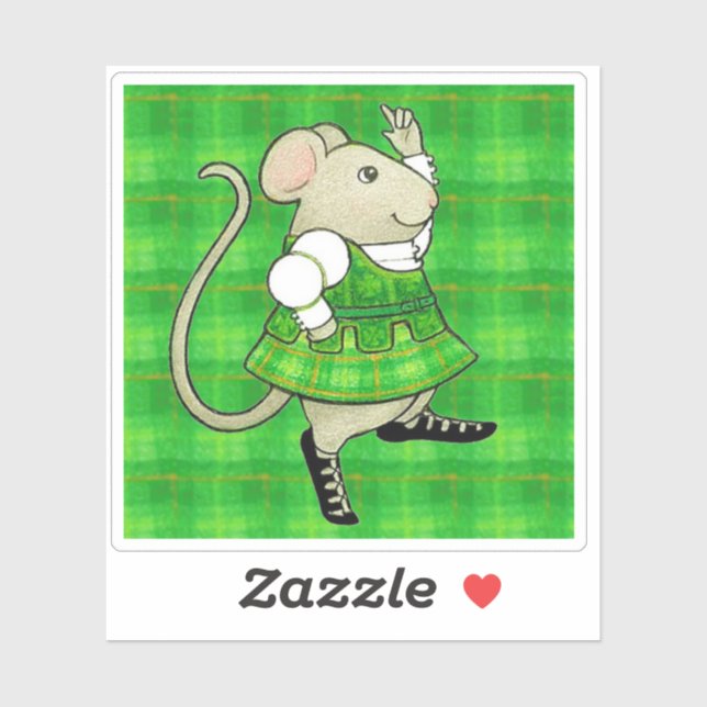 IRISH JIG MOUSE 3"x3" Vinyl Sticker (Sheet)