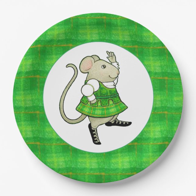 IRISH JIG MOUSE 9" Round Paper Plates (Front)
