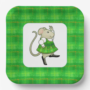 IRISH JIG MOUSE 9" Square Paper Plates