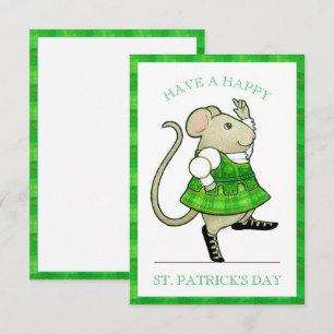 IRISH JIG MOUSE St. Patrick's Day 3.5x5 Flat Card