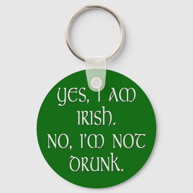 Irish joke funny anti-stereotype key ring (Front)