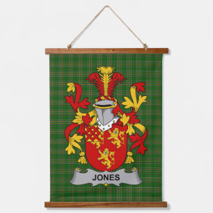 Irish Jones Coat of Arms Family Crest Hanging Tapestry