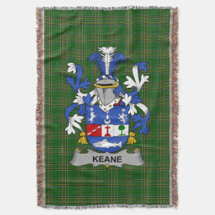 Irish Keane or O_Cahan Coat of Arms Family Crest Throw Blanket