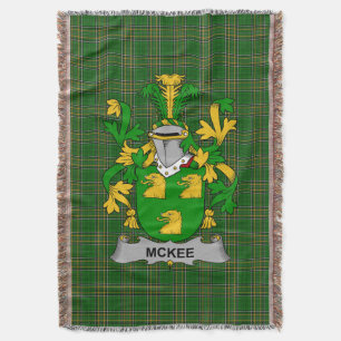 Irish Kee or McKee Coat of Arms Family Crest Irel Throw Blanket