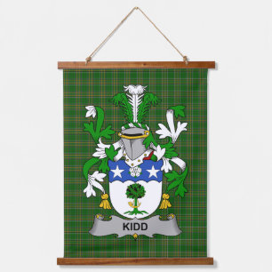 Irish Kidd Coat of Arms Family Crest Hanging Tapestry