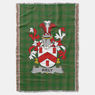 Irish Kiely Coat of Arms Family Crest Ireland Throw Blanket