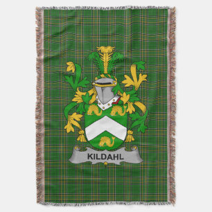  Irish Kildahl Coat of Arms Family Crest Ireland Throw Blanket