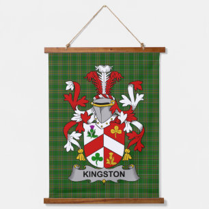 Irish Kingston Coat of Arms Family Crest Hanging Tapestry
