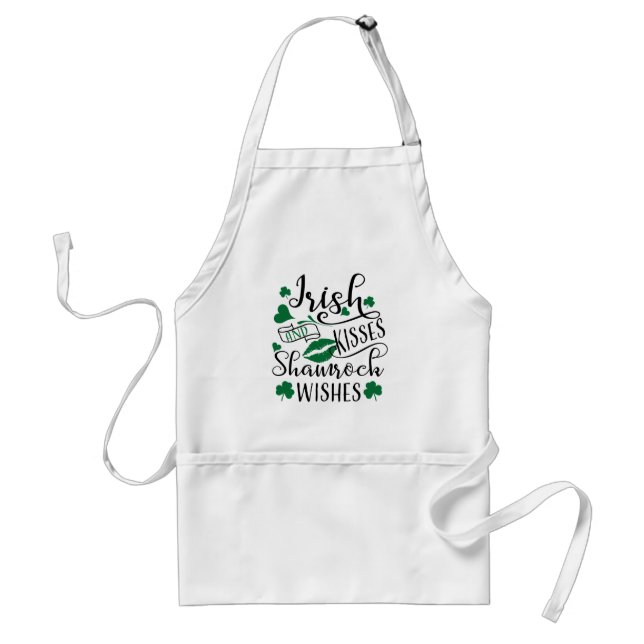 Irish Kisses and Shamrock Wishes Standard Apron (Front)