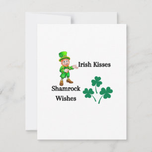 Irish Kisses, Shamrock Wishes on a  Holiday Card