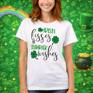 Irish Kisses & Shamrock Wishes T-Shirt