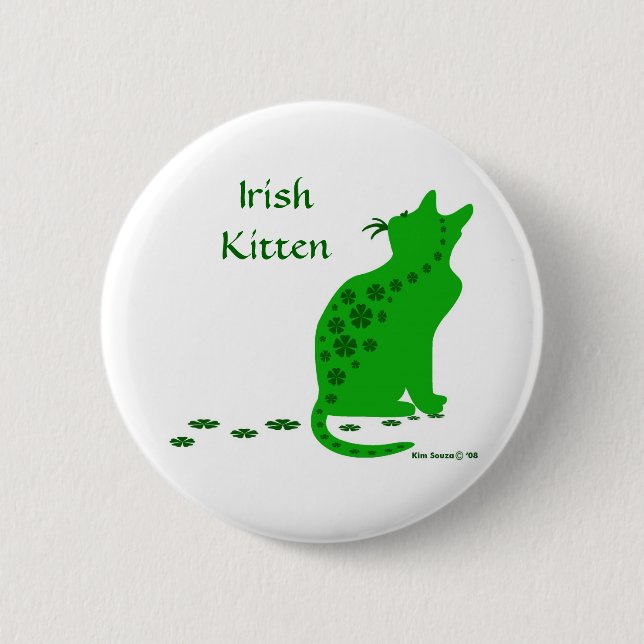 Irish Kitten-Button 6 Cm Round Badge (Front)