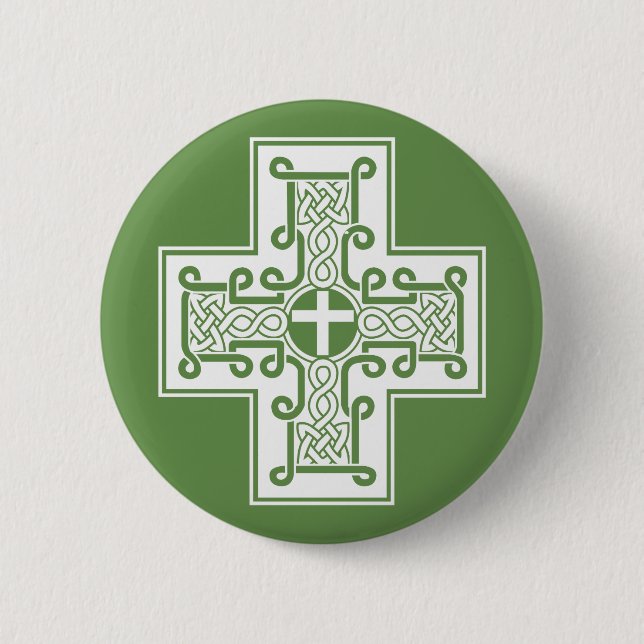 Irish Knot Celtic Cross 6 Cm Round Badge (Front)
