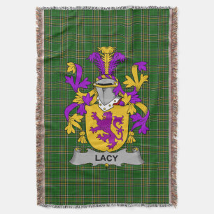 Irish Lacy or De Lacy Coat of Arms Family Crest I Throw Blanket